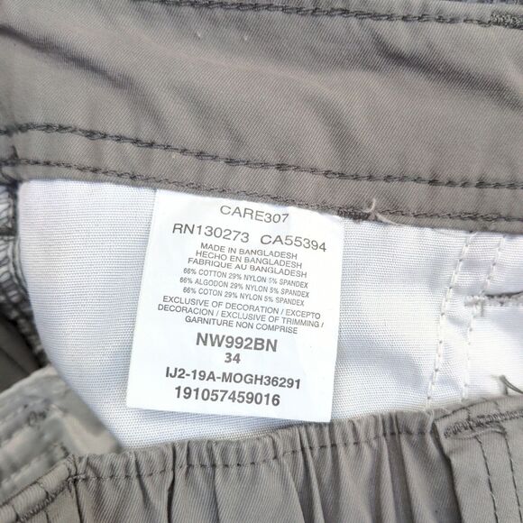 Wrangler Mens Chino Shorts Gray Size 32 Slash Pockets Cotton Nylon Blend - Picture 15 of 15